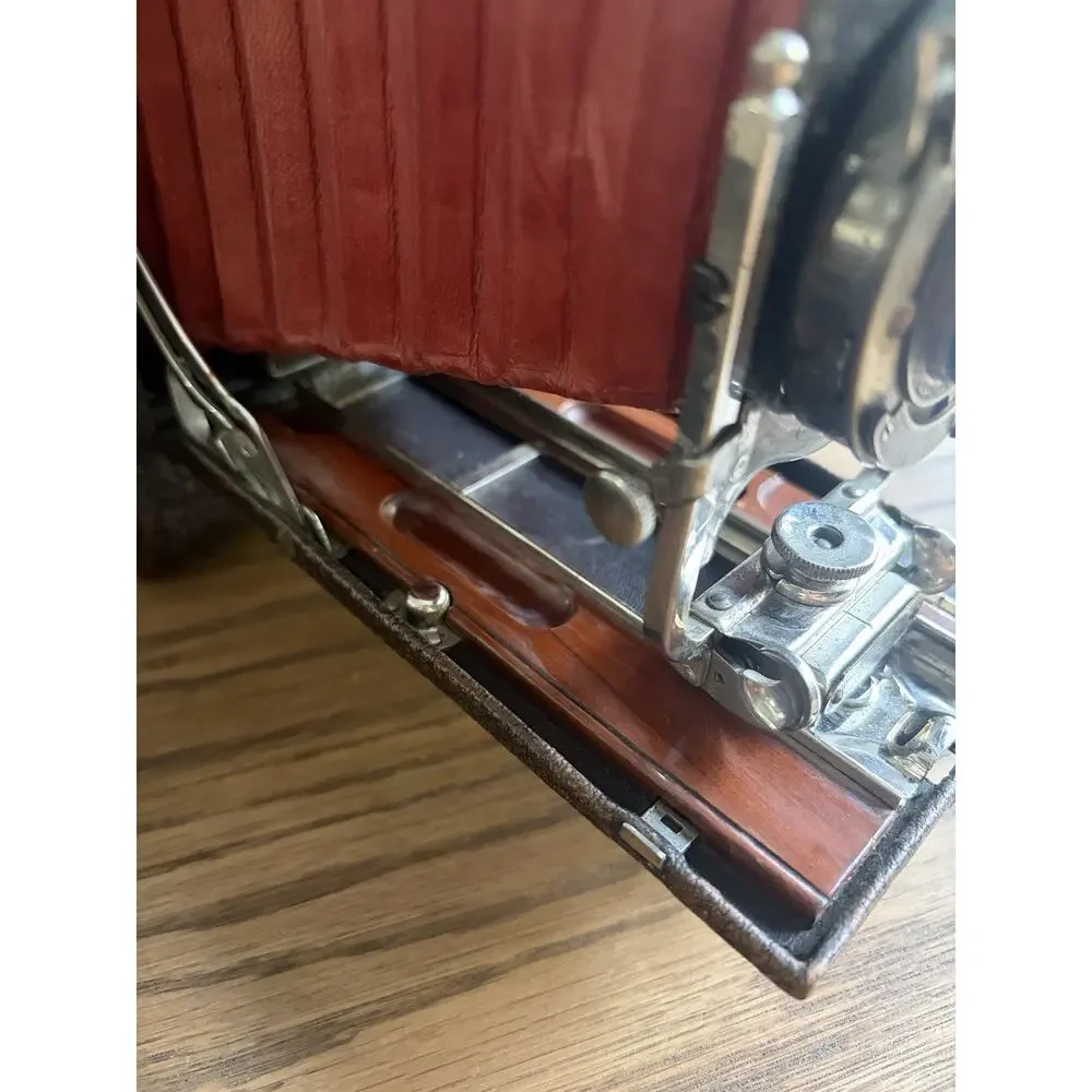 Antique Kodak No. 3A Folding Pocket Camera Model D Red Leather Bellows With Case